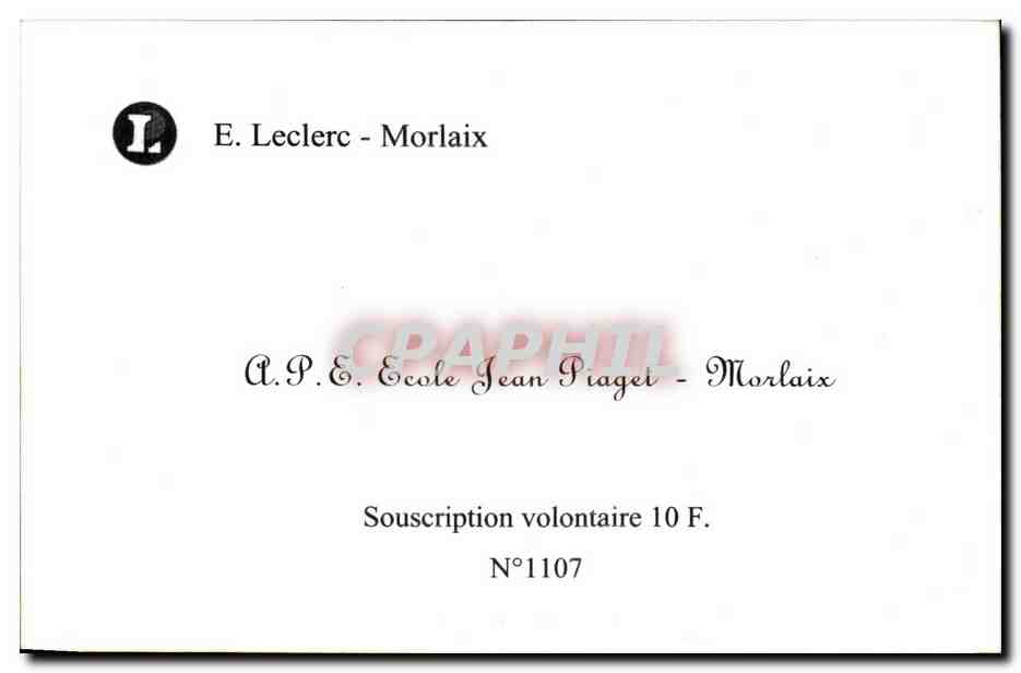 Morlaix — Hôtel de l'Europe et rue commerçante — Éditeur : Leclerc & Cie, n°650 — Rückseite