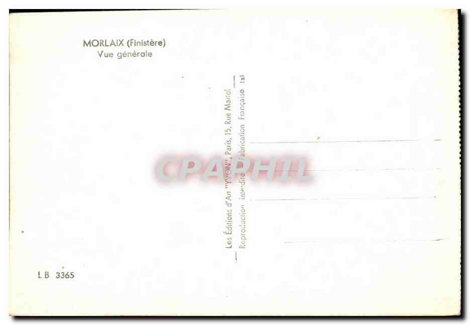 CPSM Morlaix Vue Generale — Rückseite