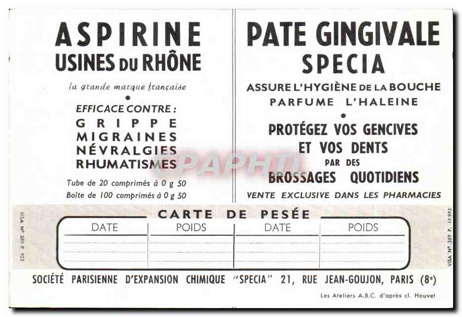 CPSM Les Corporations D'Apres Les Vitraux De La Cathedrale De Chartres Changeurs Vitrail Saint Joseph Publicite Aspirine — Verso