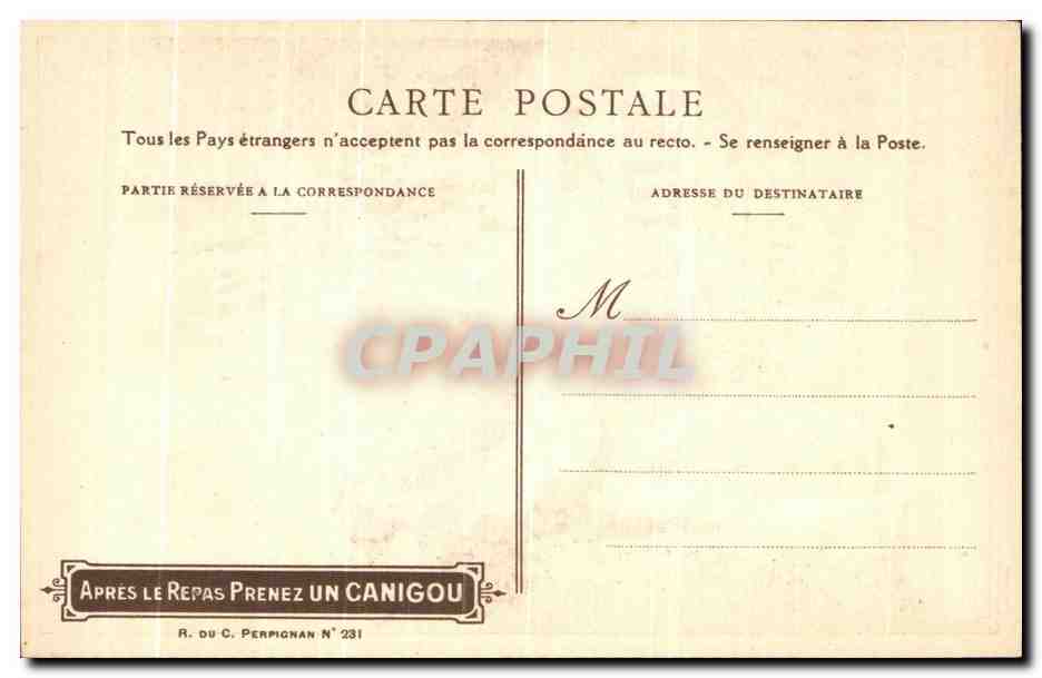 CPA Canigou Liqueur De L'Abbaye De St Martin Du Canigou Guitare Publicite Perpignan — Back