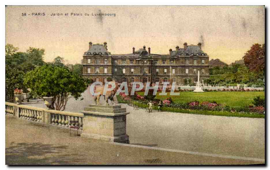 CPA Paris Jardin Et Palais Du Luxembourg Lion 