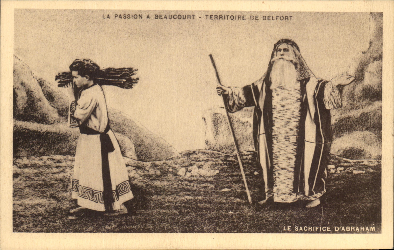 CPA La Passion A Beaucourt Territiore De Belfort Le Sacrifice D'Abraham