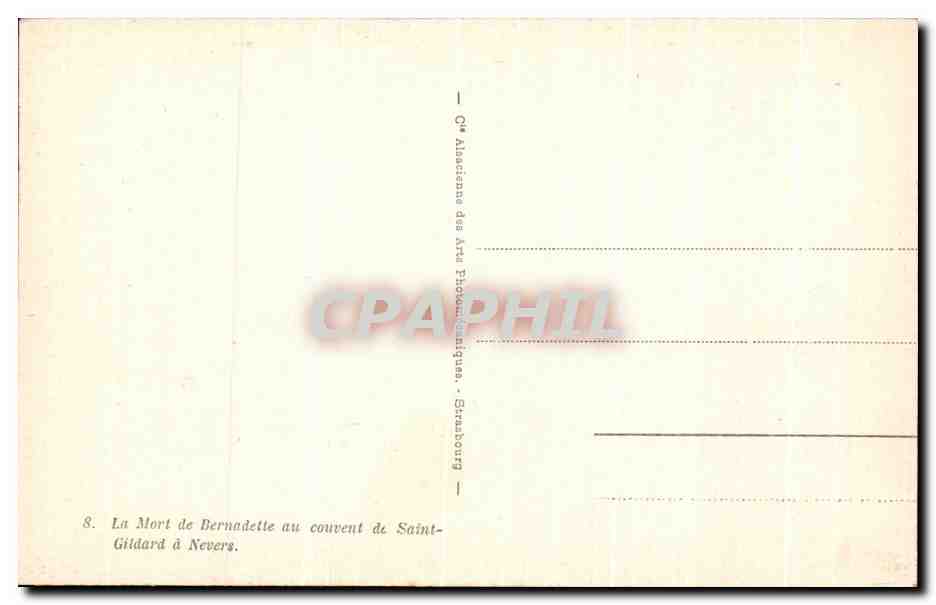 CPA La Mort De Bernadette Au couvent De Saint Gildard A Nevers — Rückseite