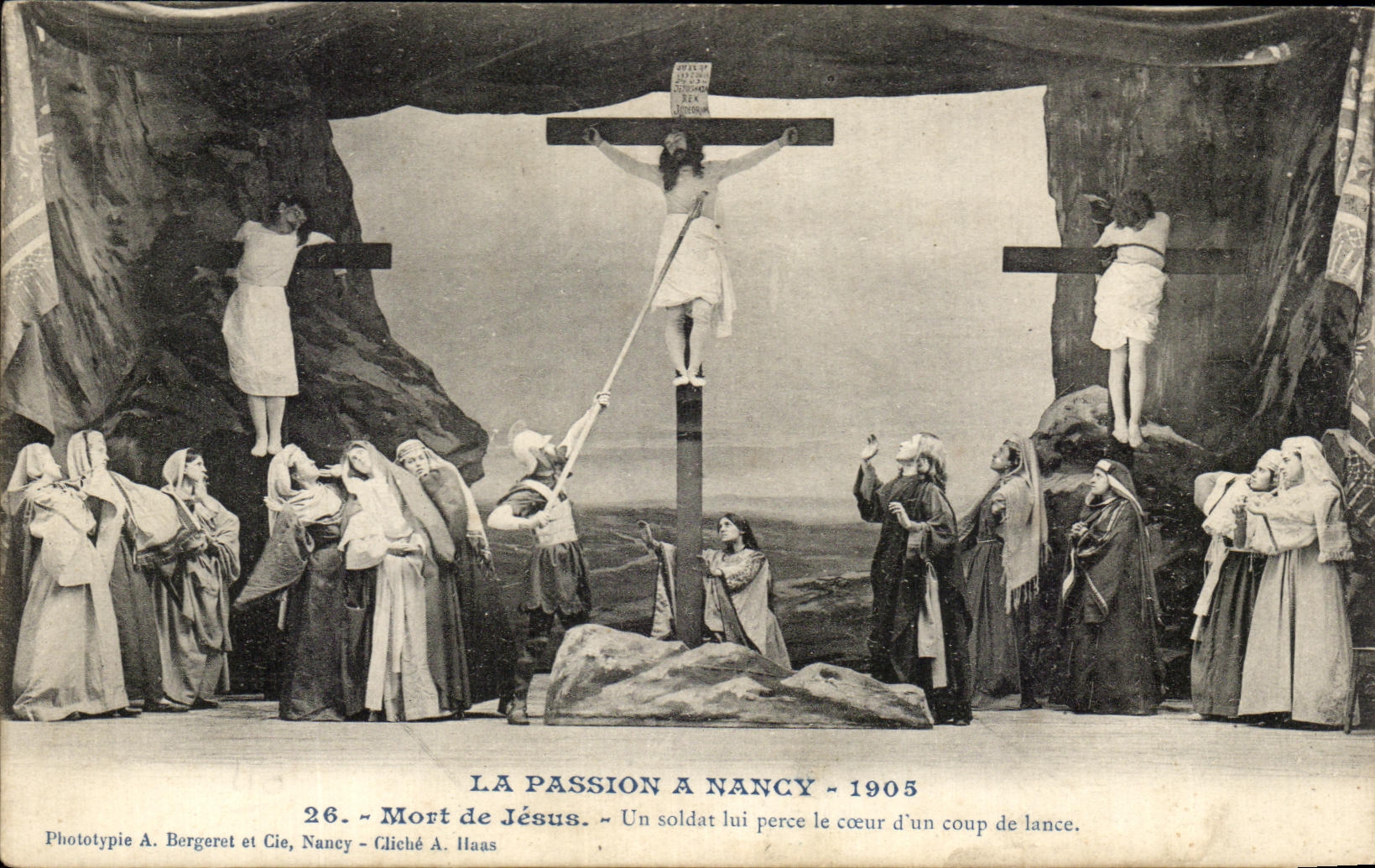 CPA La Passion a Nancy 1905 Mort De Jesus Un Soldat Lui Perce Le Coeur D'Un Coup De Lance