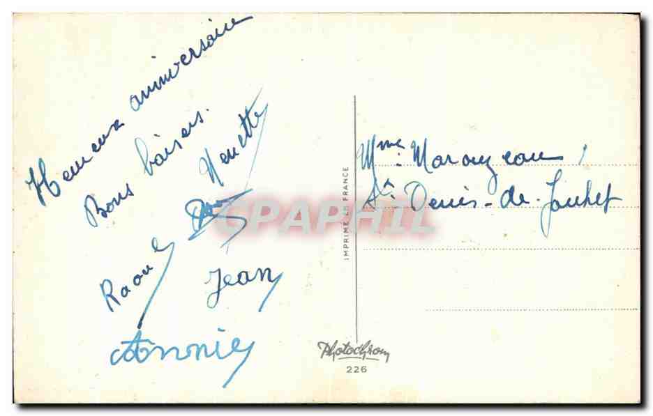 CPA Fantaisie Fleurs Roses Heureux anniversaire — Rückseite