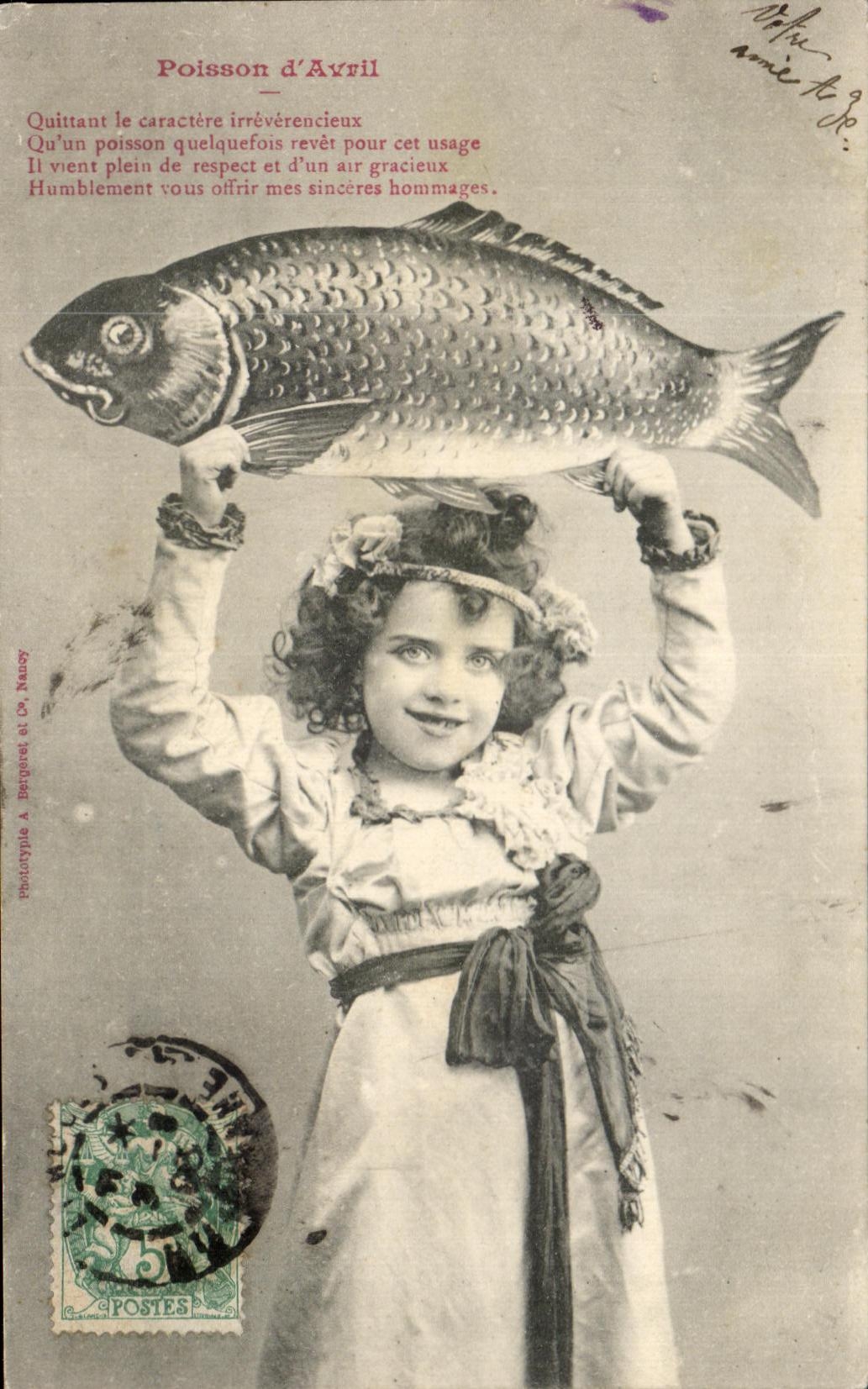 CPA Poisson d'avril Enfant 