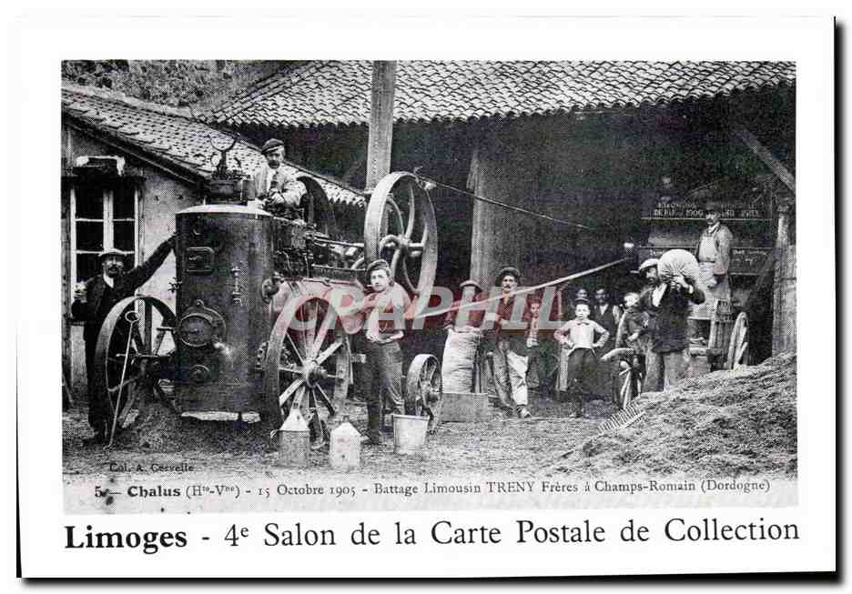 Battage Limousin - Chalas (Hérault) - 15 Octobre 1905 - TRENÝ Frères à Champs-Romain (Dordogne)