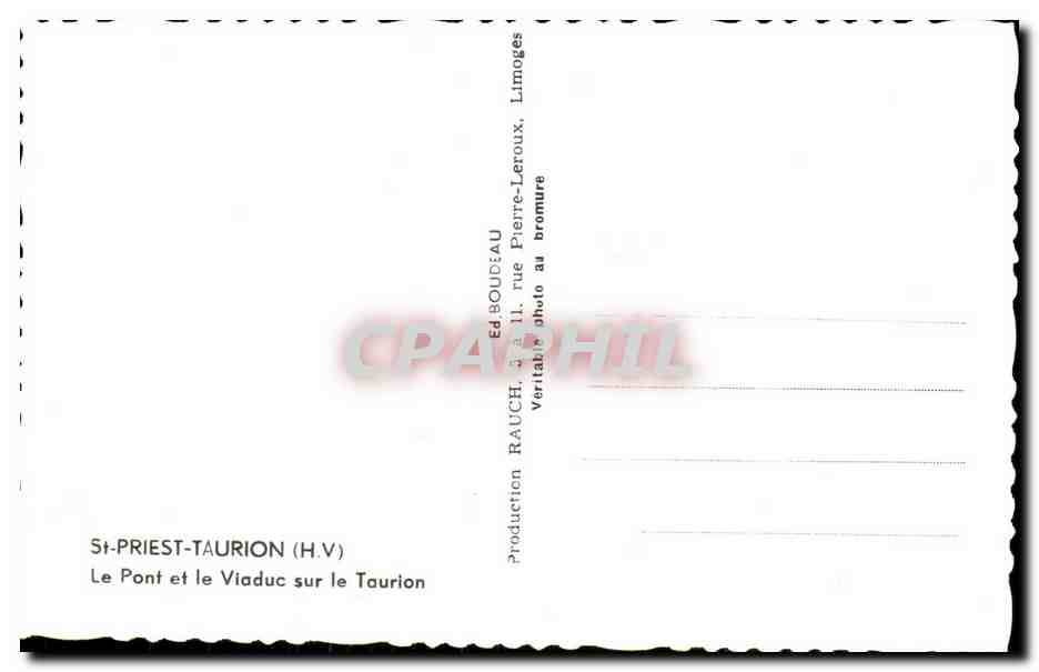 CPSM St Priest Taurion Le pont et la viaduc sur le Taurion Water polo — Back