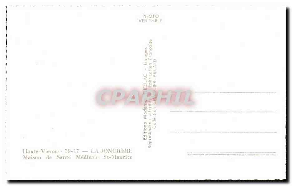 CPSM La Jonchere Maison de sante medicale St Maurice  — Rückseite