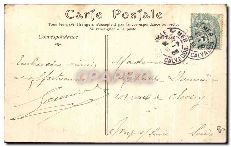 CPA Trouville Sur Mer Le Casino — Verso