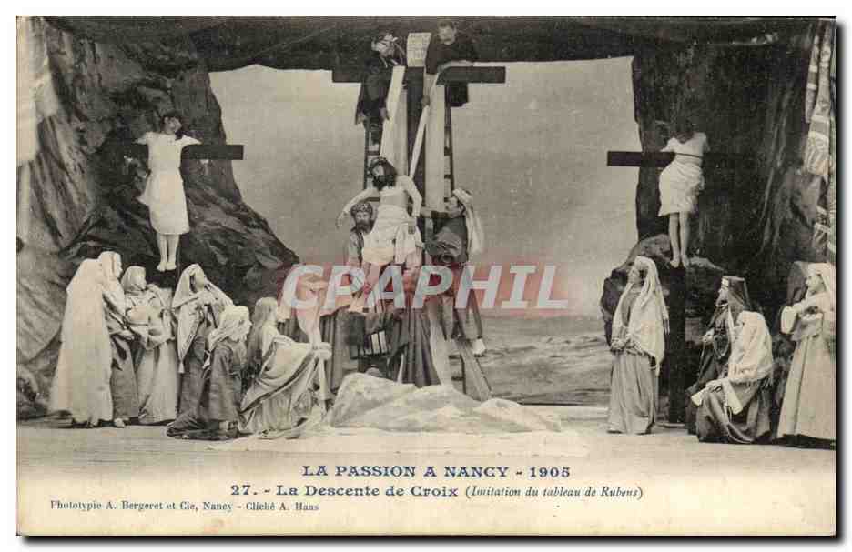 La Descente de Croix — Imitation du tableau de Rubens — Phototype A. Bergeret et Cie, Nancy, cliché A. Hans