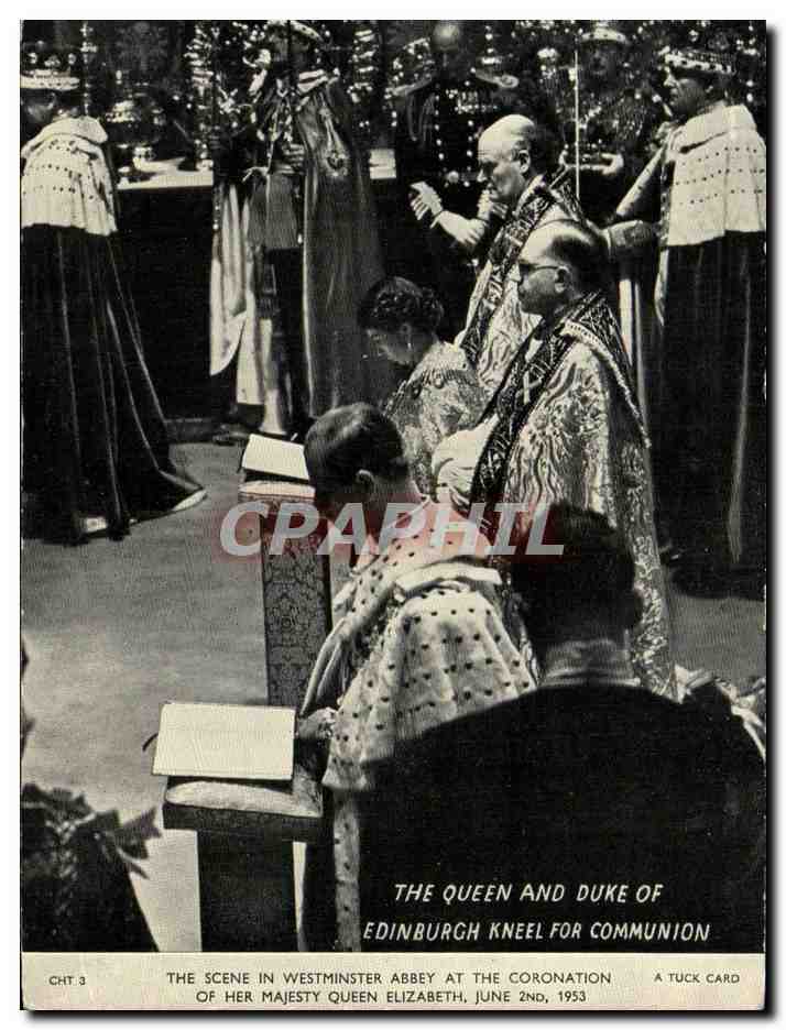 CPSM The Scene In Westminter Abbey At The Coronation Of The Majesty Queen Elizabetyh 1953