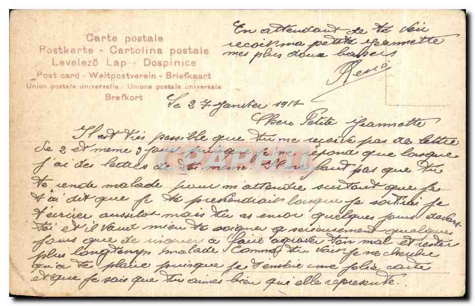 CPA Sarto Joseph Patriarca Patriarca de Vensie Pape elu le 4a out 1903 — Reverso