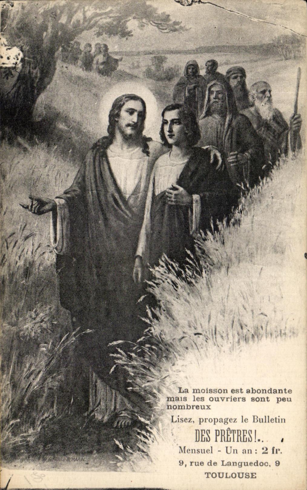 CPA Toulouse La moisson est abondante mais les ouvriers sont peu nombreux Lisez Propagez le Bulletin