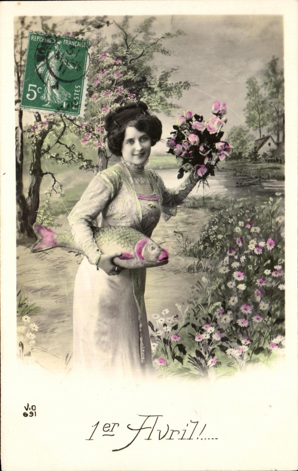 CPA Enfant Avril Poisson 