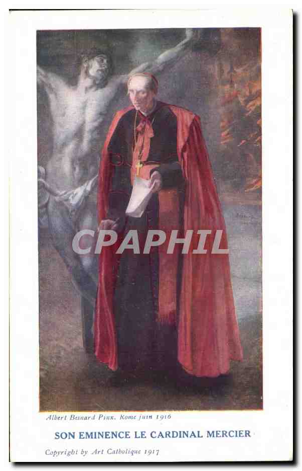 CPA Son Eminence Le Cardinal Mercier Rome 1916 Christ 