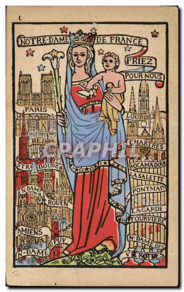 CPA Notre Dame De France Priez Pour Nous Lourdes