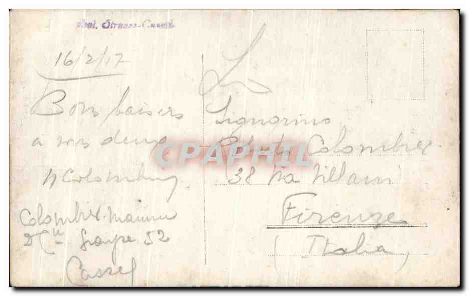 CARTE PHOTO Pretre Officiers Allemands Militaria para Firenze — Reverso