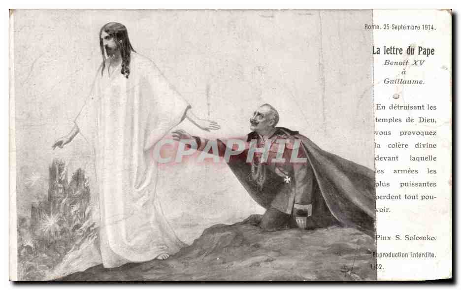 CPA Rome La Lettre du Pape Benoit XV A Guillaume Militaria 