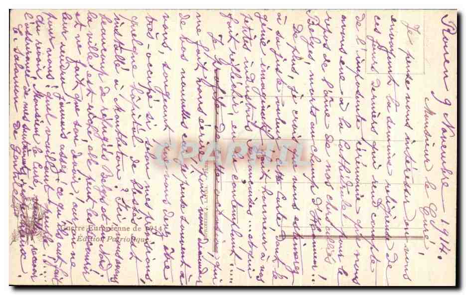 CPA La Lettre Du Pape Benoit XV a Guillaume Militaria  — Rückseite