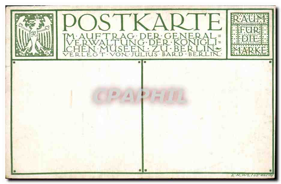 CPA Raffaello Santi Madonna Del Duca Di Terranuova Kaiser Friedrich Musuem Berlin  — Rückseite