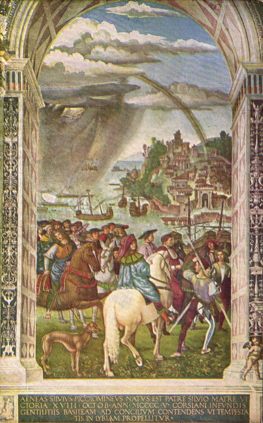 CPA Sienne Librairie du Dome Pinturicchio Enee Piccolomini part pour le concile de Bale