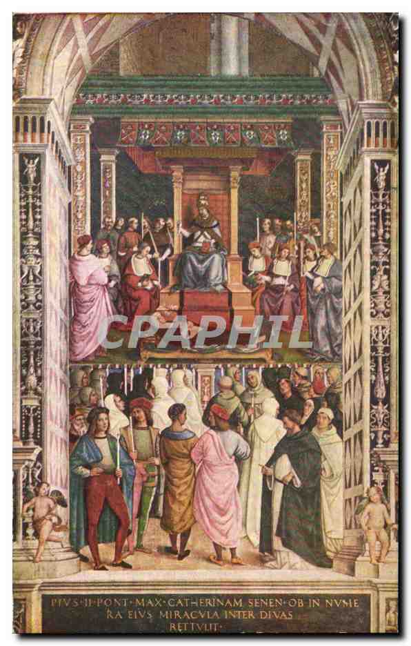 CPA Sienne Librairie du Dome Pinturicchio Sainte Catherine de Sienne