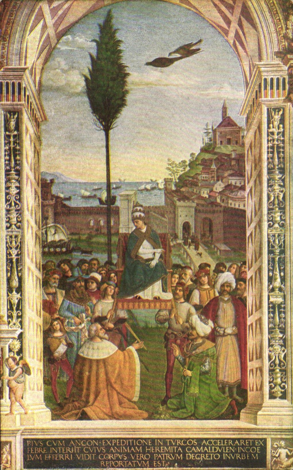CPA Sienne Librairie du Dome Pinturicchio Ancone Croisade