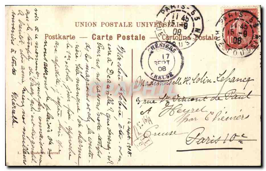 CPA Van Loo La toilette d'une sultane  — Verso