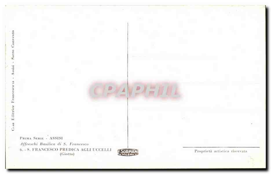 CPA Assisi Francesco Predica Agli Uccelli Giotto — Rückseite
