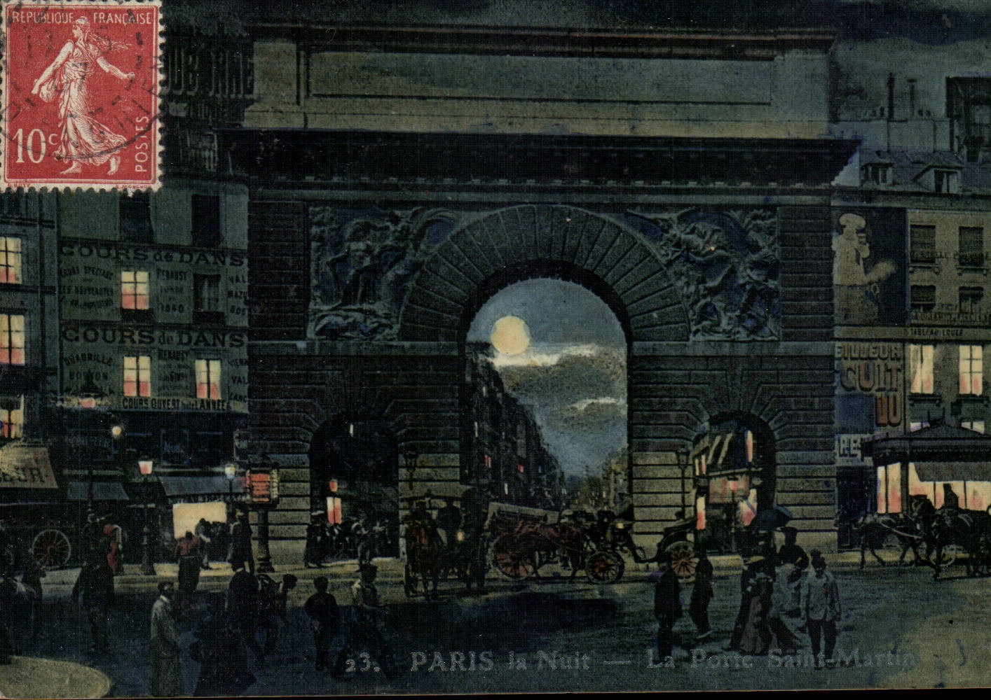 PARIS la Nuit — La Porte Saint-Martin — Éditions de la Cité