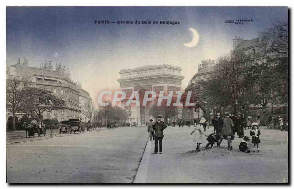 CPA Paris Aveune du Bois de Boulogne Arc de Triomphe 