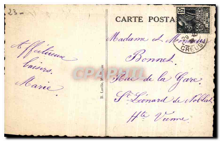 Boussac — Tour du vieux château féodal — B. Laville, Montilhac, n°743 — Rückseite