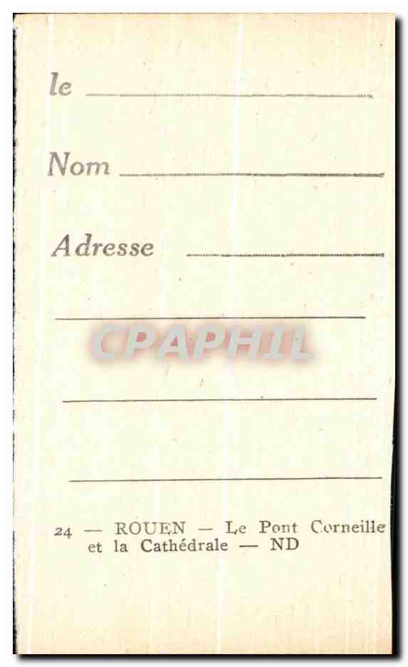 CPA Rouen Le Pont Corneille et la Cathedrale — Verso