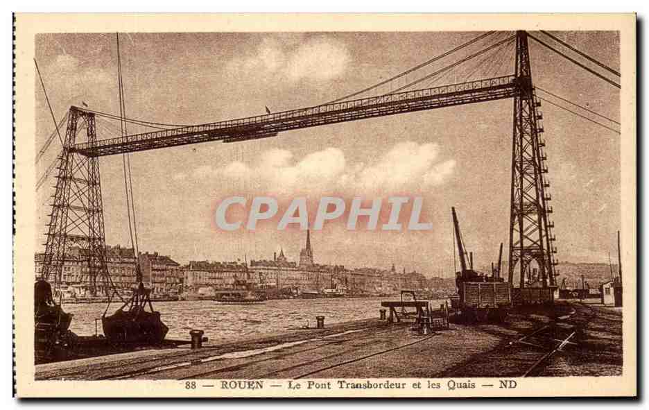 CPA Rouen Le Pont Transbordeur et les Quais