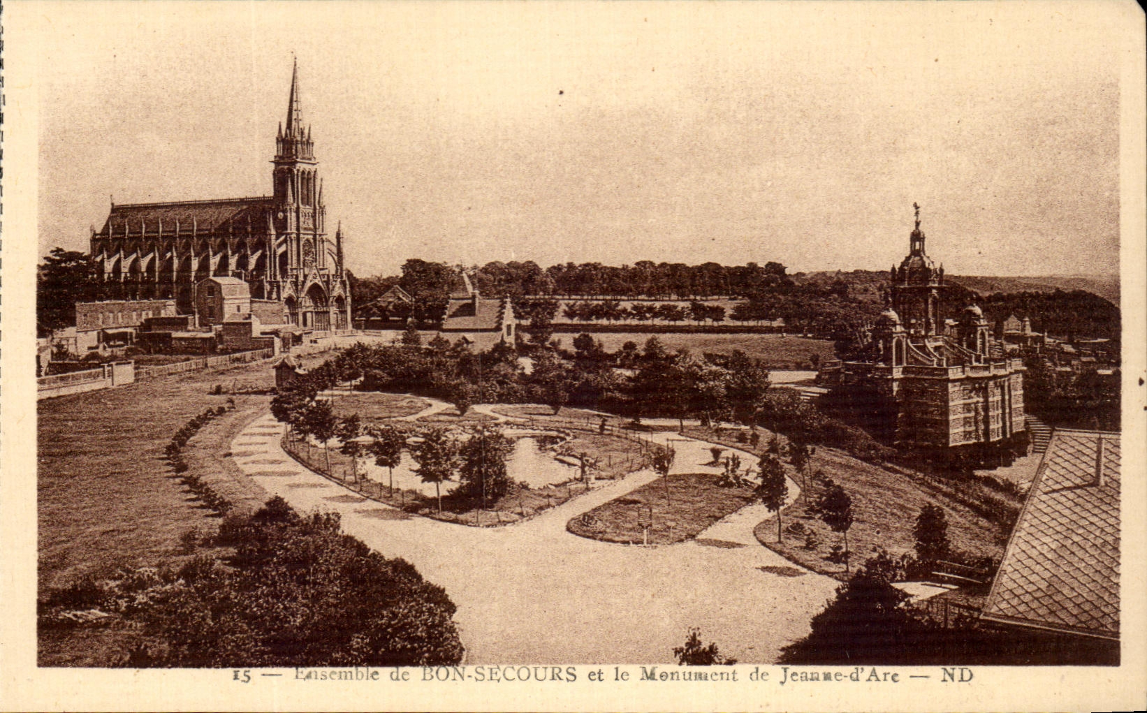 CPA Bon Secours et le Monument de Jeanne d'arc 
