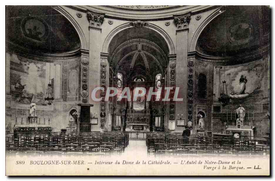 Boulogne-sur-Mer — Interno del Dôme della Cattedrale — L’Altare di Notre-Dame e la Vergine della Barca — LL