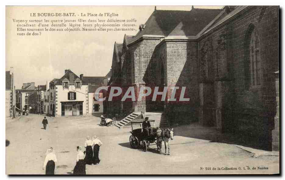 CPA Le Bourg De Batz La Place de I'Eglise