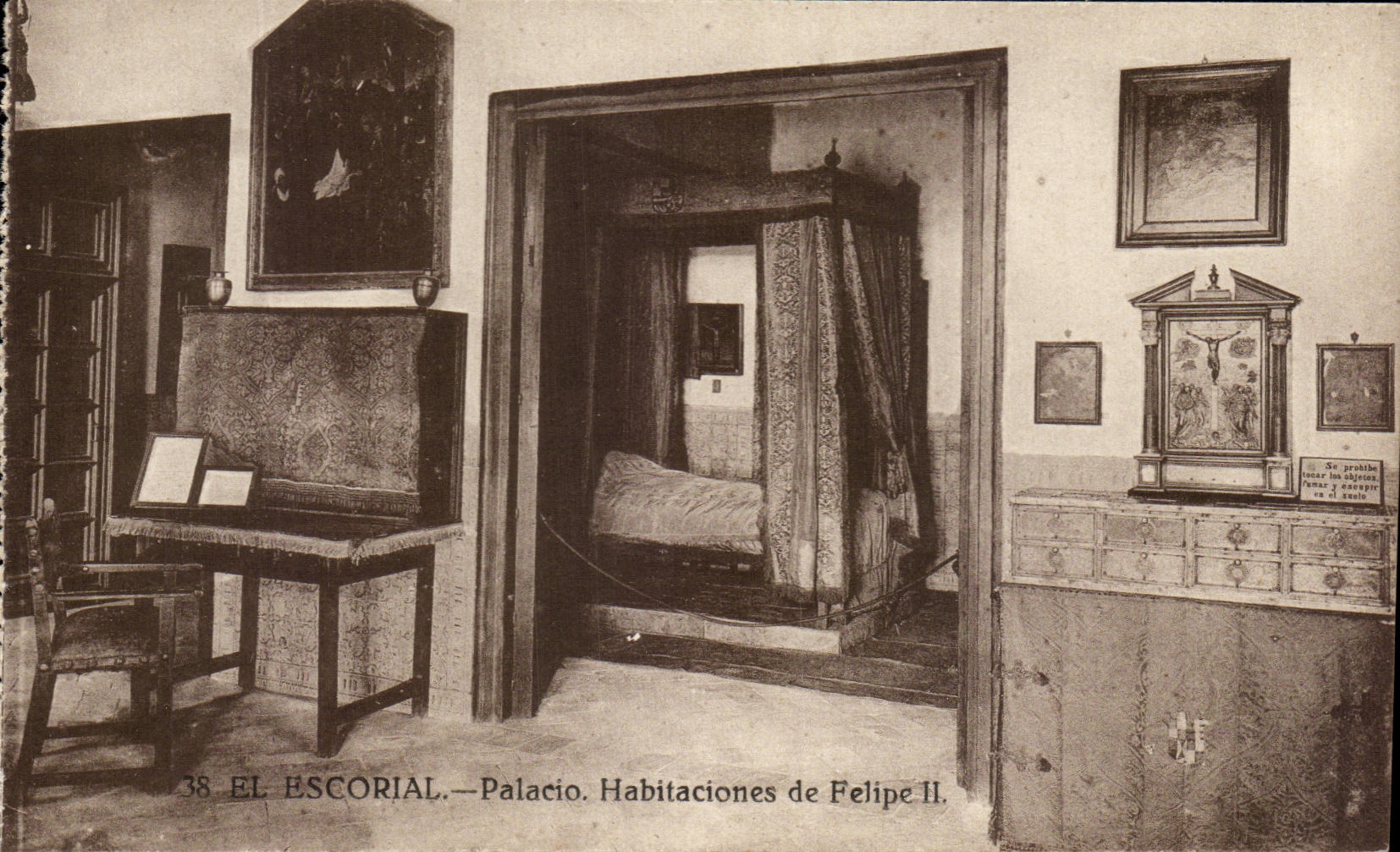 CPA El Escorial Palacio Habitaciones De Felipe II