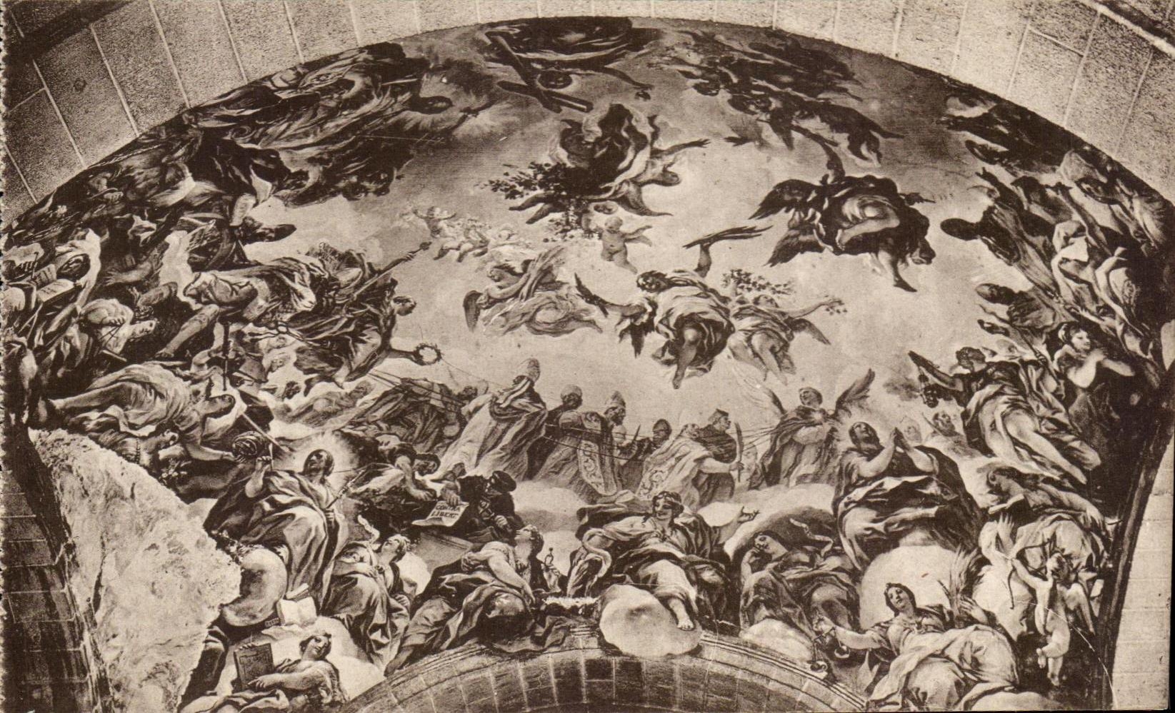 CPA El Escorial Boveda De L Templo El Triunfo De La Iglesia Militante Jordan