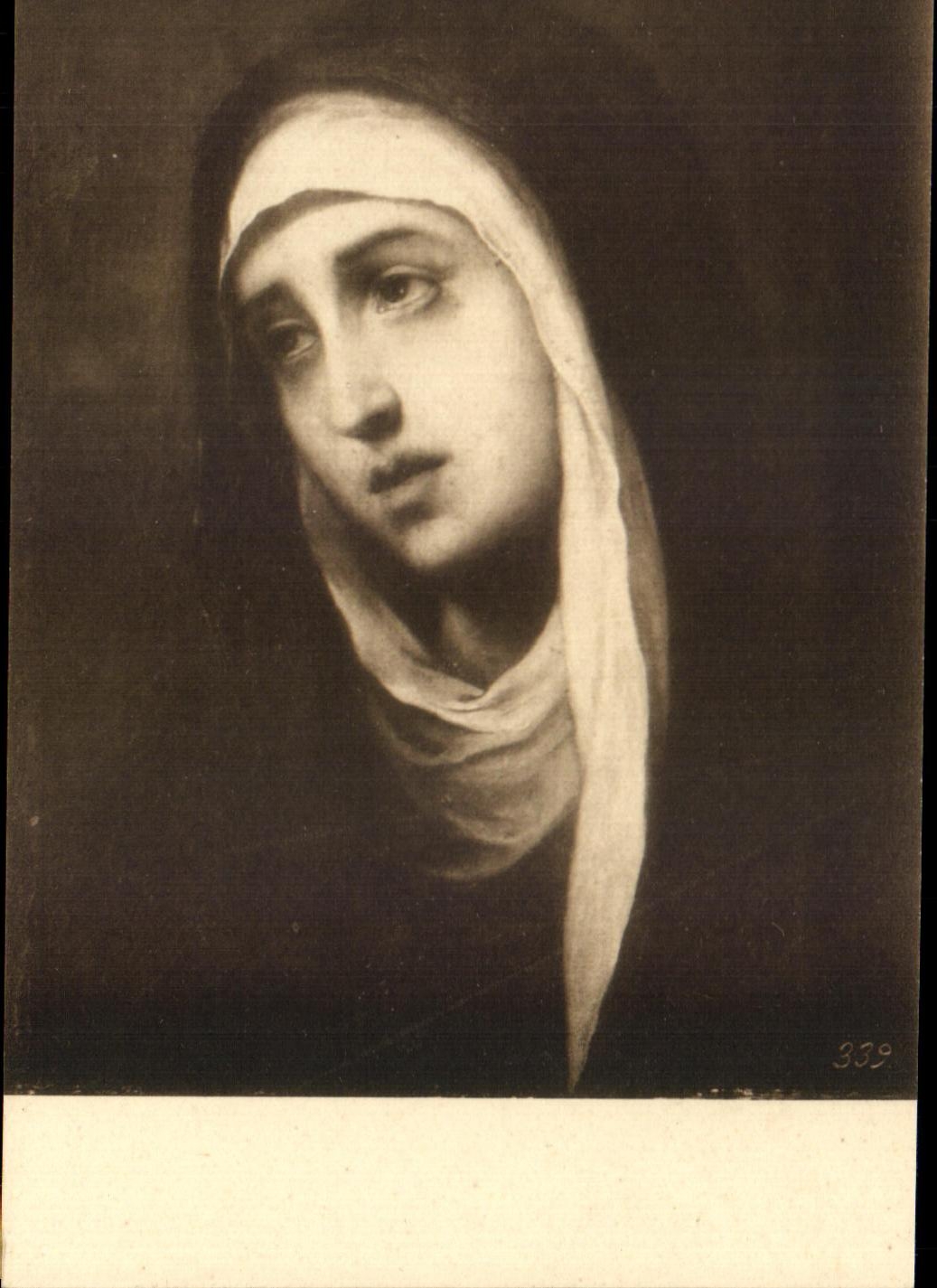 CPA La Virgen De Los Dolores Murillo Museo Del Prado Madrid
