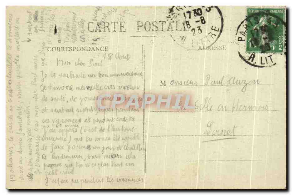 CPA Paris L'Hopital Saint Joseph Rue Didot Tour Eiffel — Verso