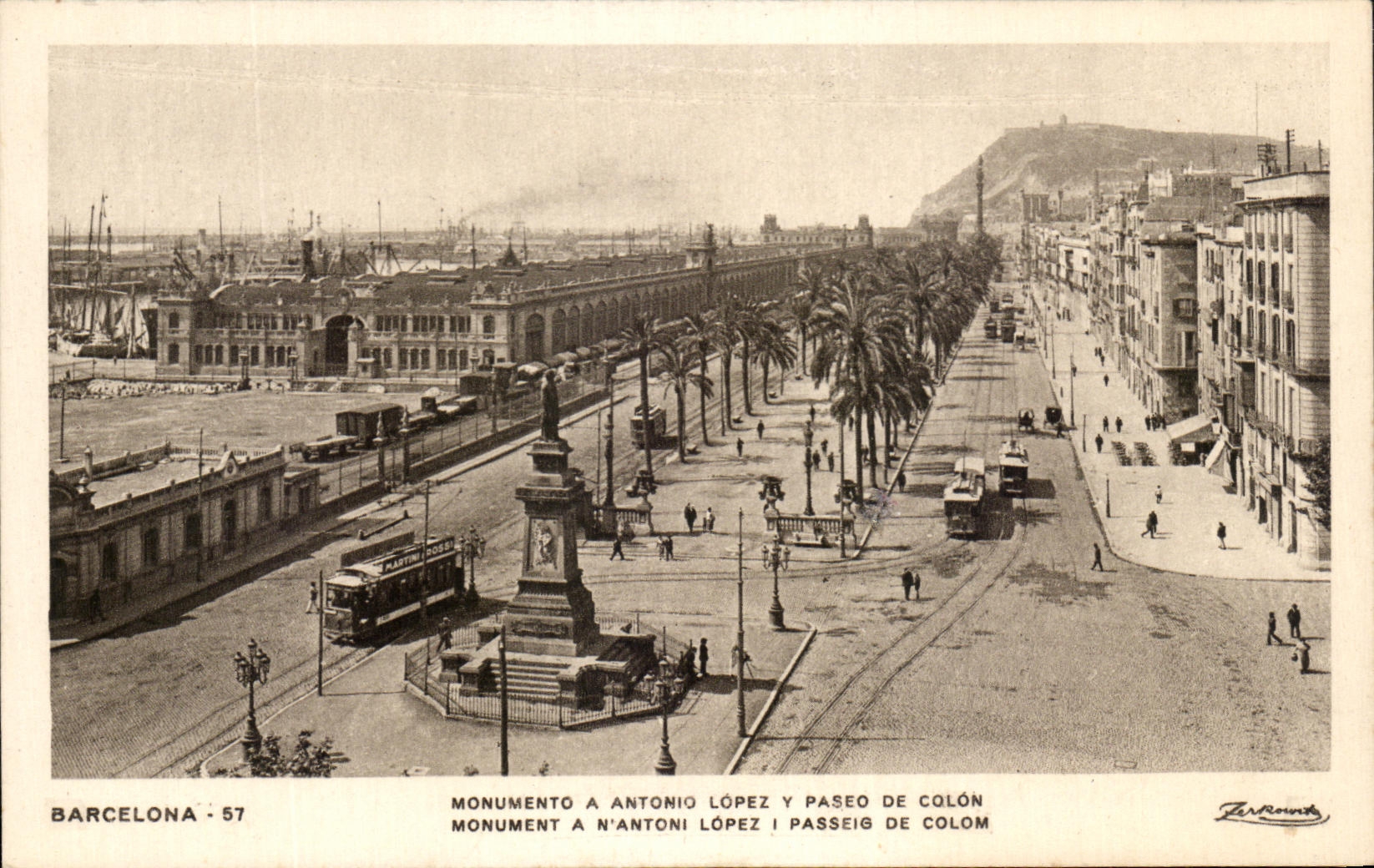CPA Barcelona Monumento A Antonio Lopez Paseo De Colon