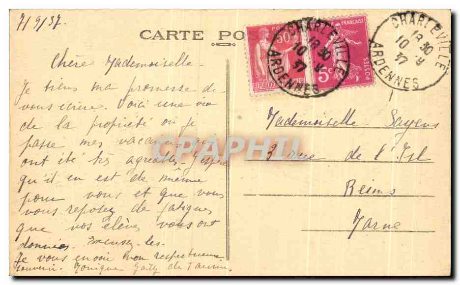 CPA Remilly les Pothees Chateau d'Hardoncelle par Lonny — Rückseite