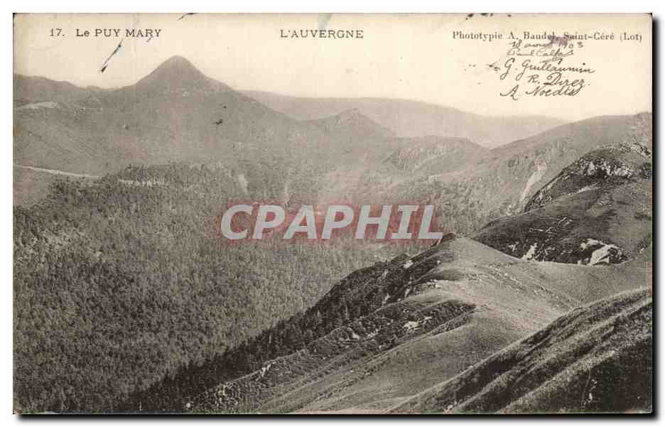 Le Puy Mary — Auvergne — Phototypie A. Baudel, Saint-Céré (Lot)