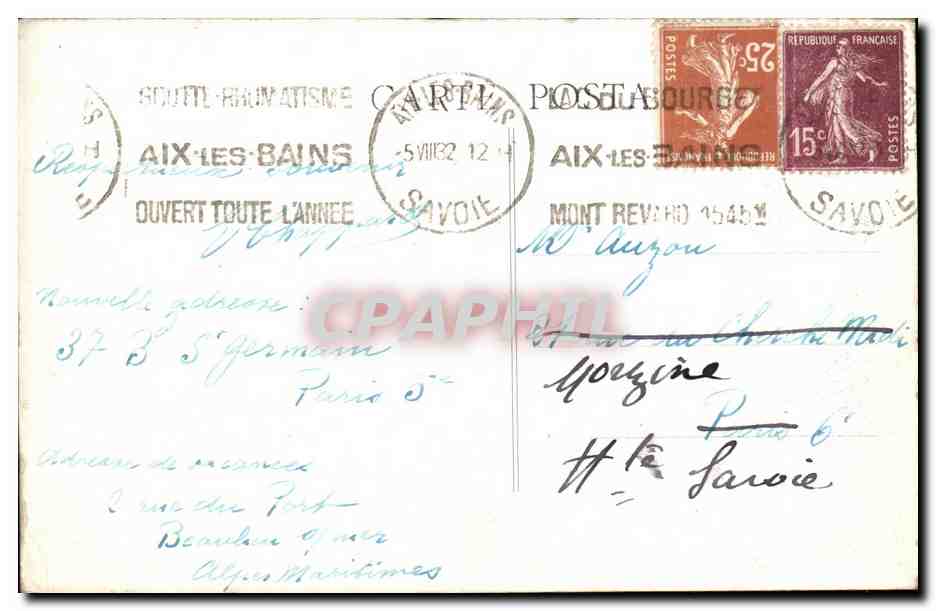 CPA Aix les Bains L'Abbaye de Hautecombe et le Lac du Bourget — Rückseite