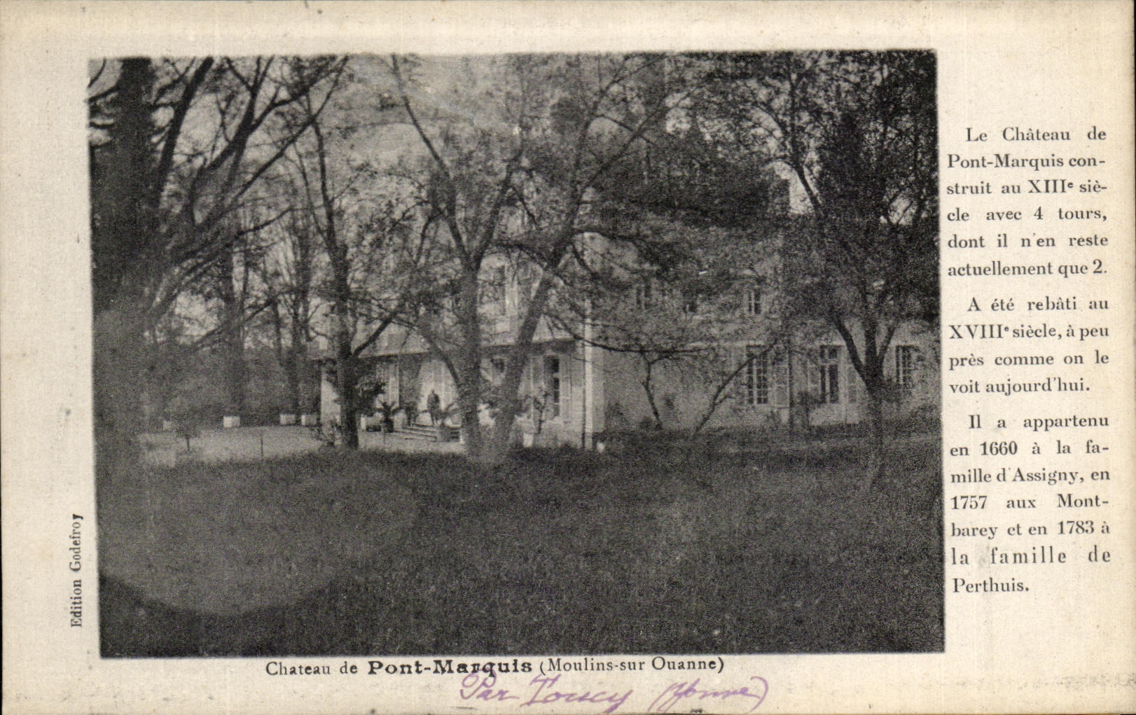 CPA Chateau de Pont Marquis Moulins sur Ouanne 