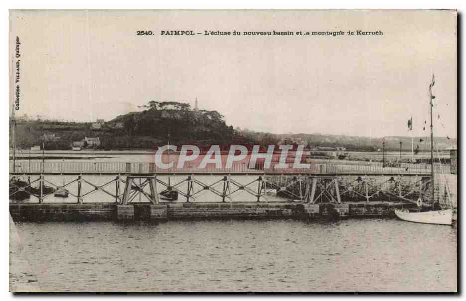 CPA Paimpol L'ecluse du Noueau bassin et la montagne de Kerroch