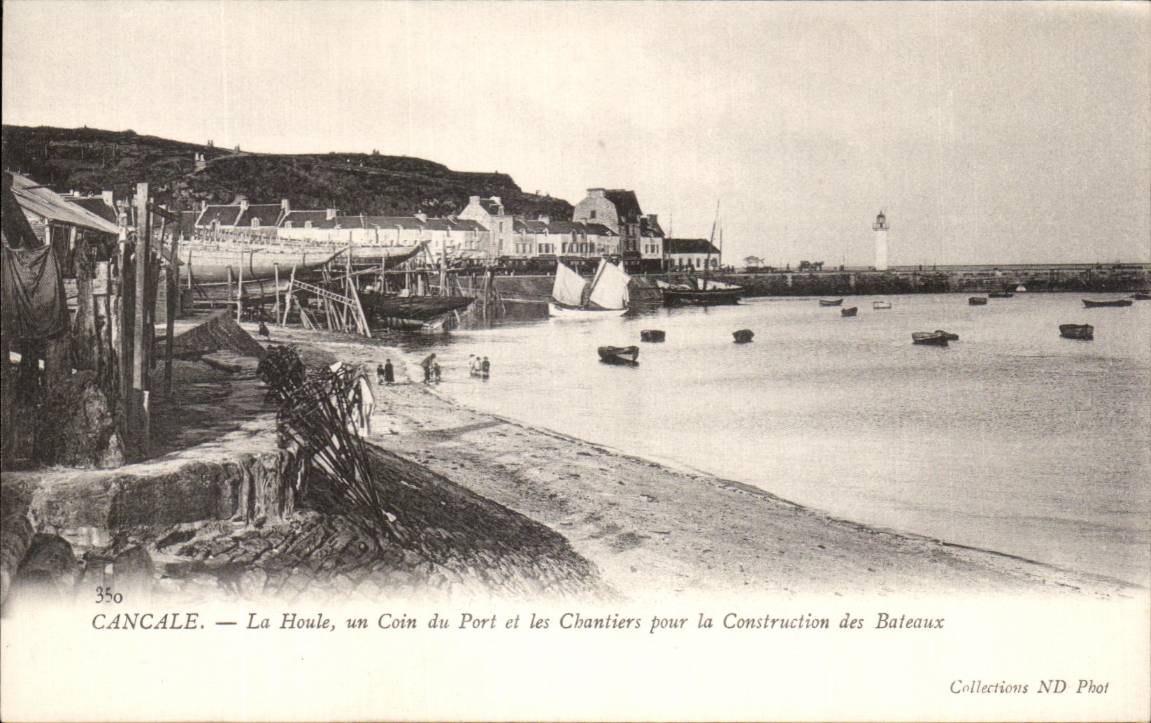 Cancale — La Houle, un Coin du Port et les Chantiers pour la Construction des Bateaux — Collections ND Phot