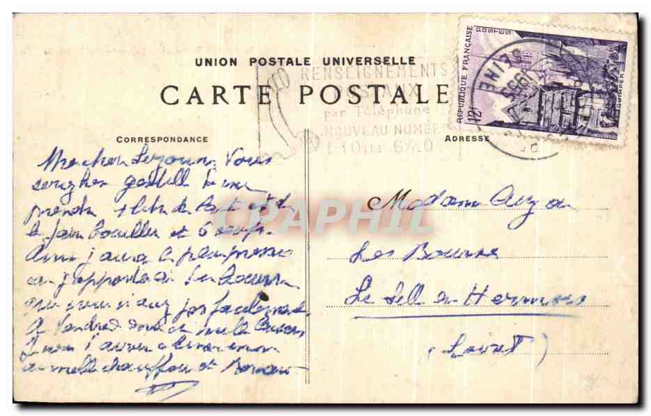 CPA La Vallee Tre Auray La Grande Roche de la Route de la Chartreuse Vaches — Rückseite